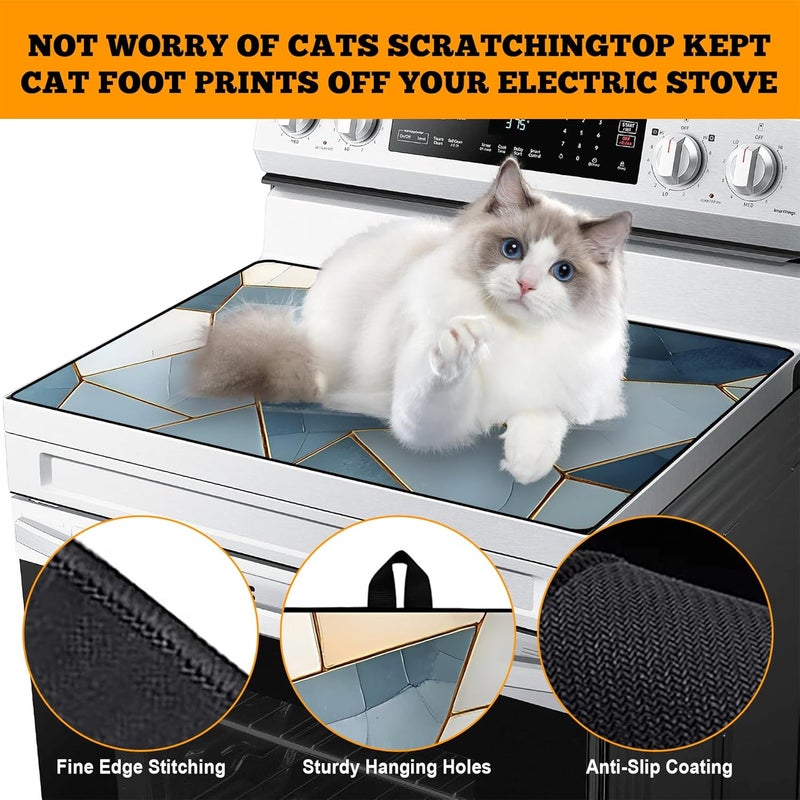 AOHMPT Multi-Design Stove Top Cover for Glass/Electric Stoves - 3-in-1 Heat-Resistant Protector Mat, Non-Slip Drying Rack 28"x20" - Image 4